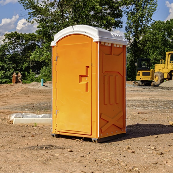 how often are the portable restrooms cleaned and serviced during a rental period in Thorndale